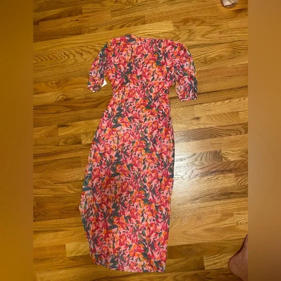 NWT 89th & Madison Pink Floral V-neck Maxi Dress - Picture 5 of 10